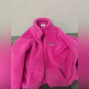 Pink fleece jacket . Fur coat . Bear coat.winter warm thick coat. Li Ning